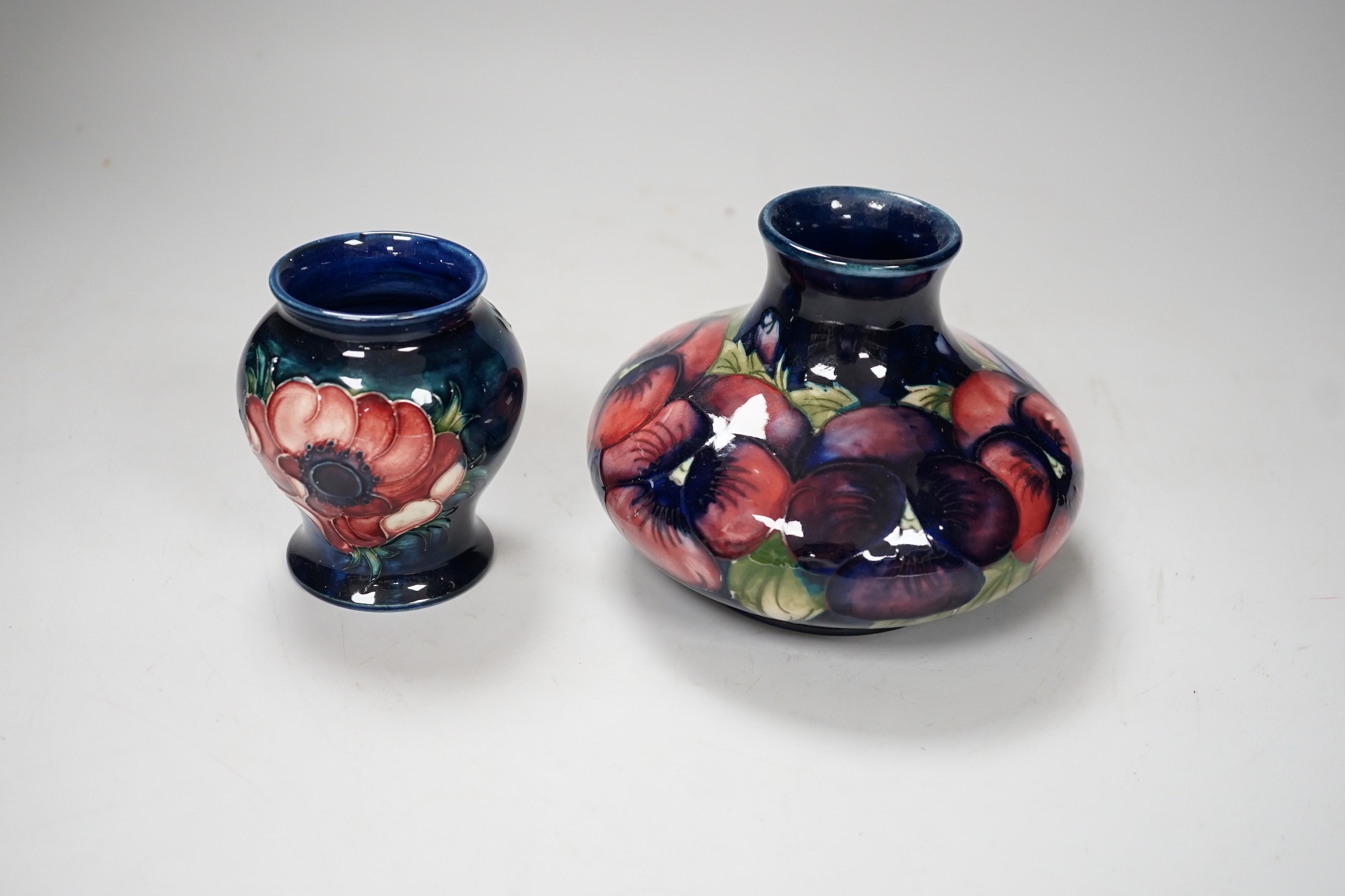 Two Moorcroft pottery vases. Tallest 10cm